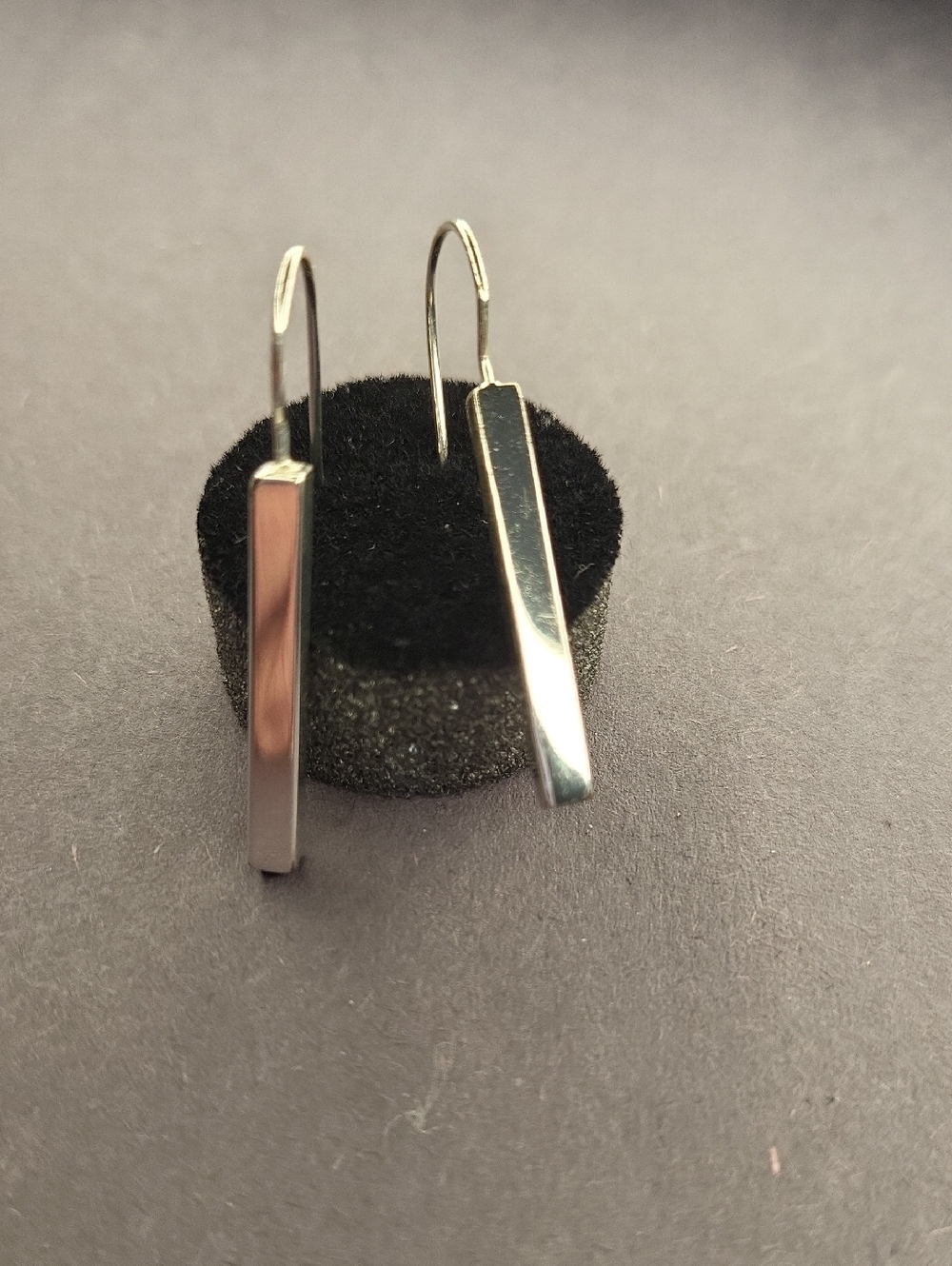 Silver Bar Drop Earrings
